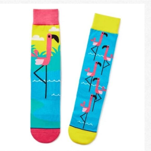Hallmark Two Of A Kind Flamingo Socks NWT - Picture 3 of 6
